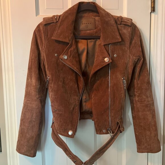 BLANK NYC Coffee Bean Suede Moto Jacket S - Picture 2 of 7